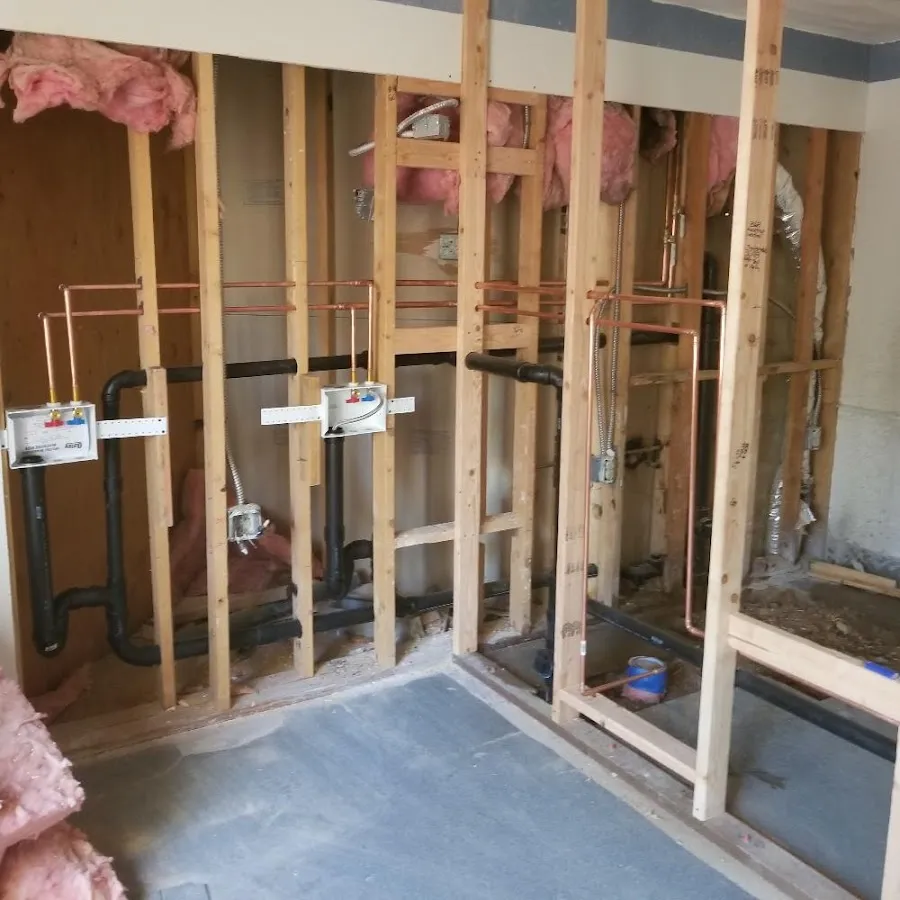 Copper pipe rough-in and plumbing installation in Enumclaw